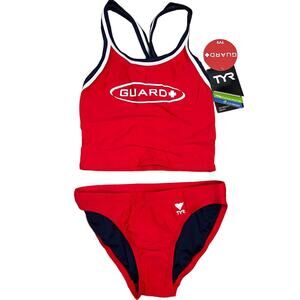 TYR Women TYReco GUARD DimaxFit TWO Piece Tankini SwimSuit - RED Size XXS $65
